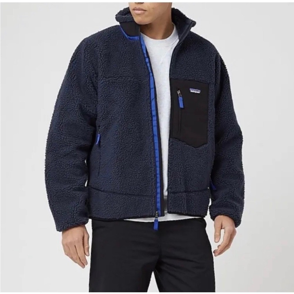 Patagonia Classic Retro-X Fleece Jacket Men L Navy Blue Outdoors Gorpcore
